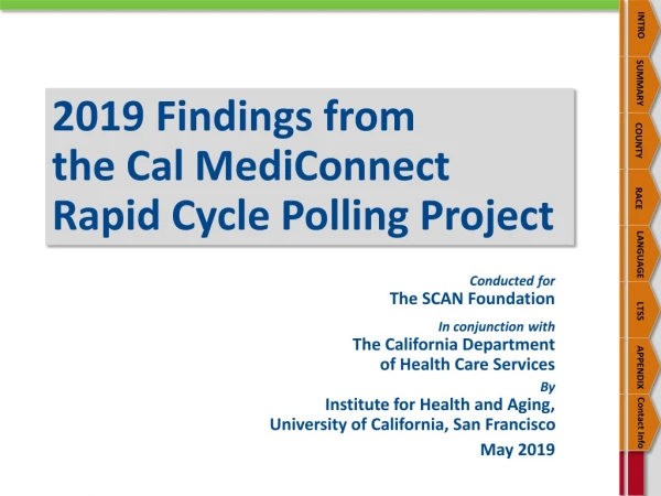 2019 Findings from the Cal MediConnect Rapid Cycle Polling Project