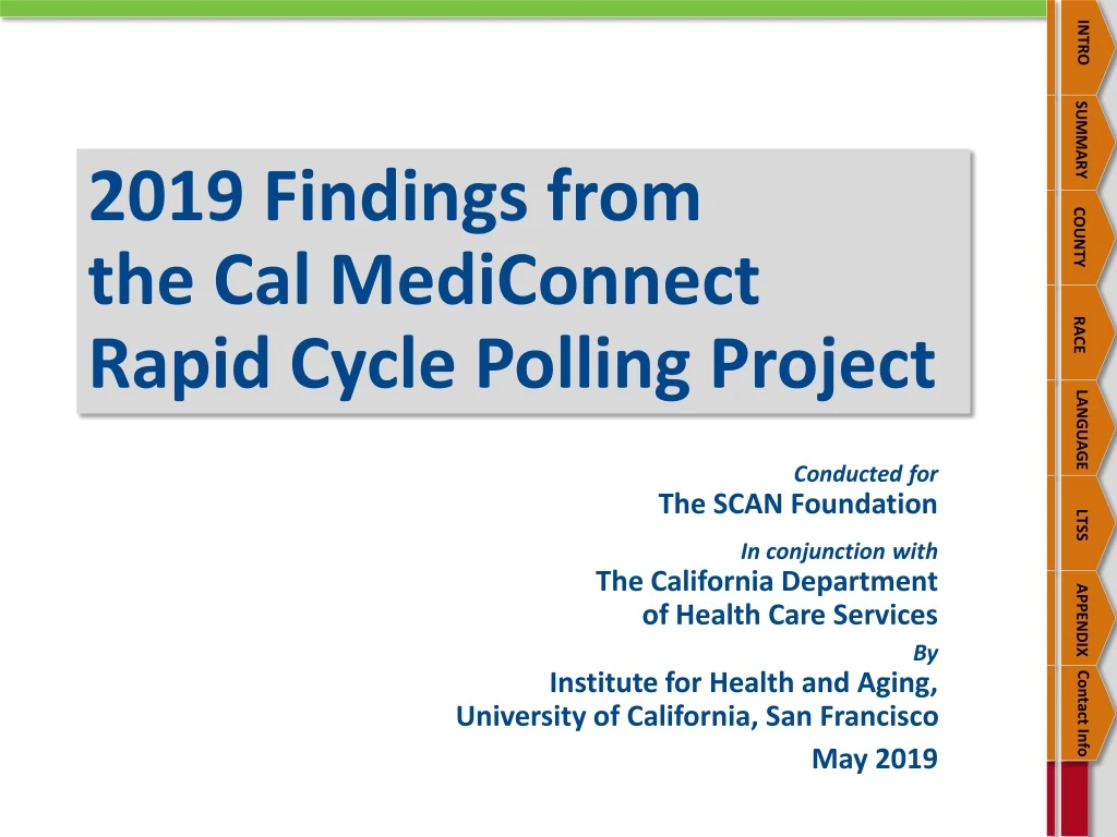 2019 findings from the cal mediconnect rapid cycle polling project