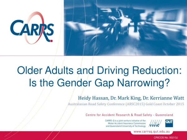 Older Adults and Driving Reduction: Is the Gender Gap Narrowing?