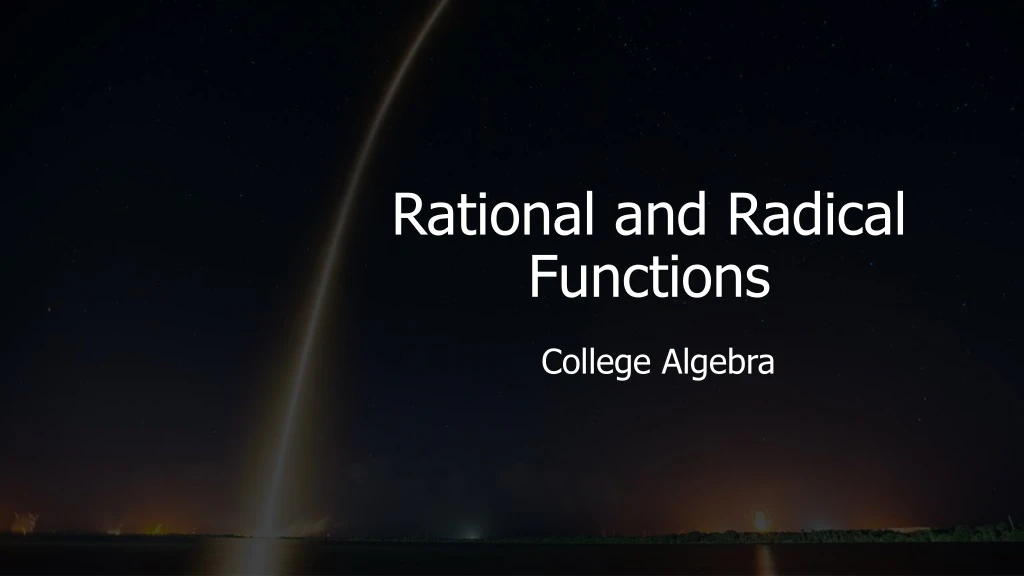 rational and radical functions