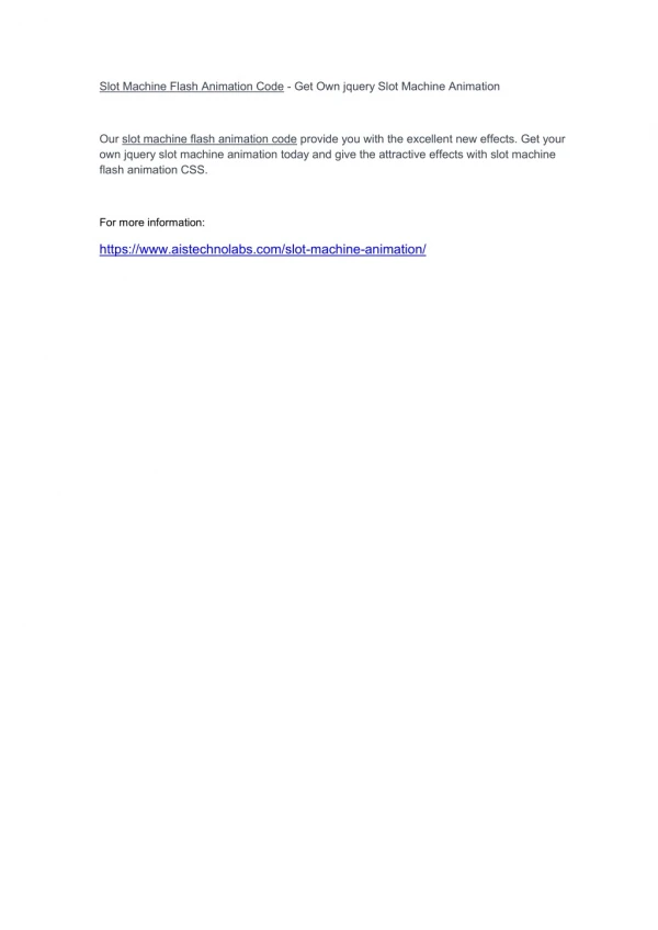 slot machine flash animation code get own jquery