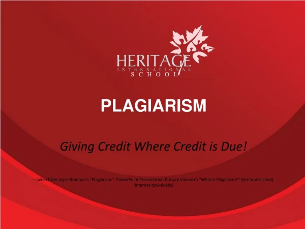 Plagiarism defined :