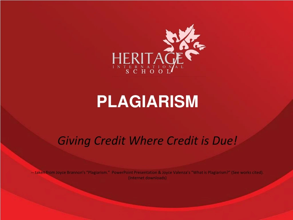 plagiarism giving credit where credit
