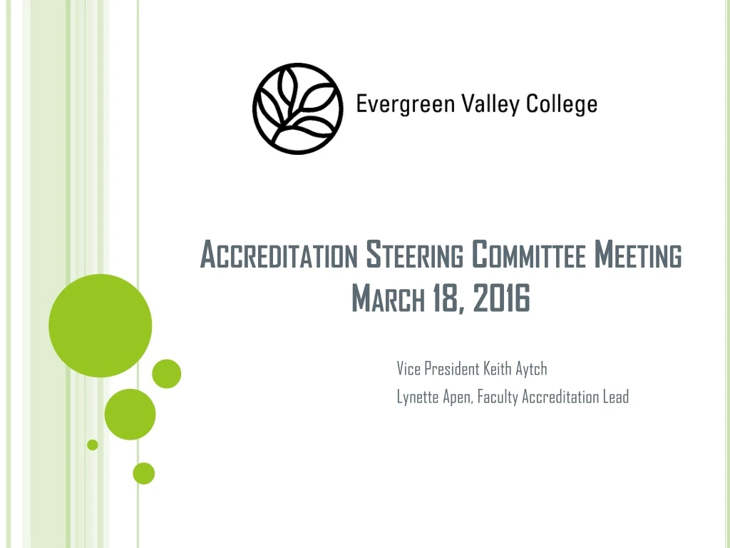 accreditation steering committee meeting march 18 2016