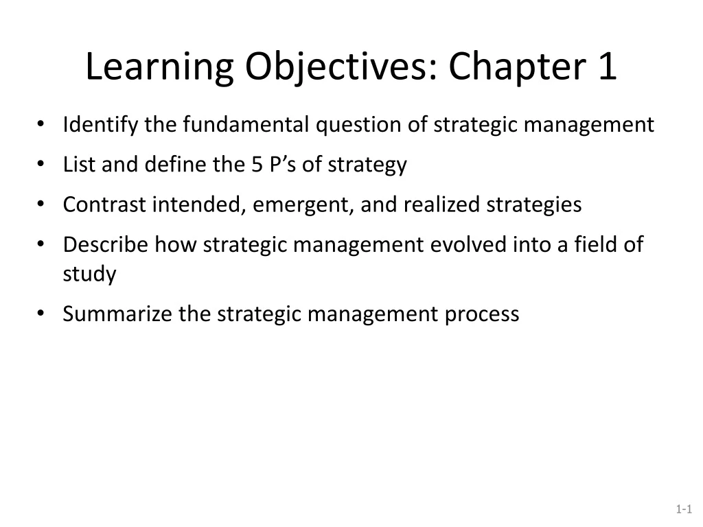 learning objectives chapter 1