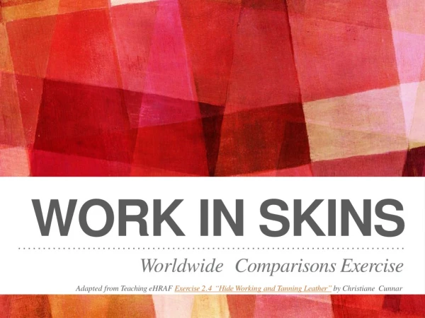 WORK IN SKINS