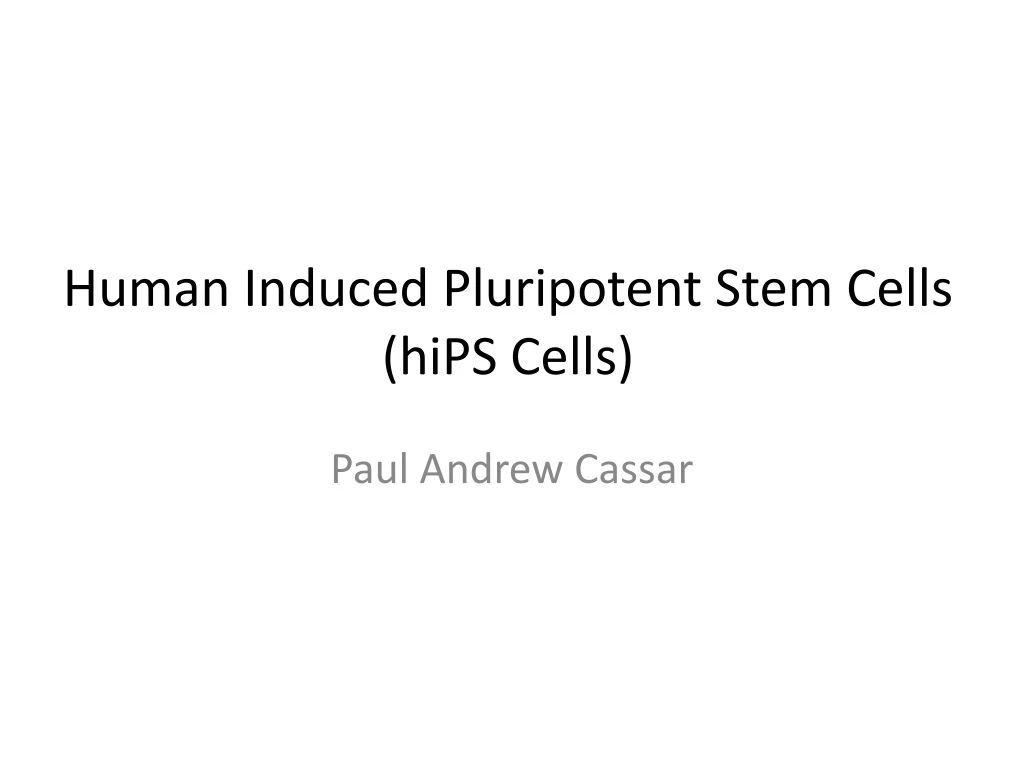 human induced pluripotent stem cells hips cells