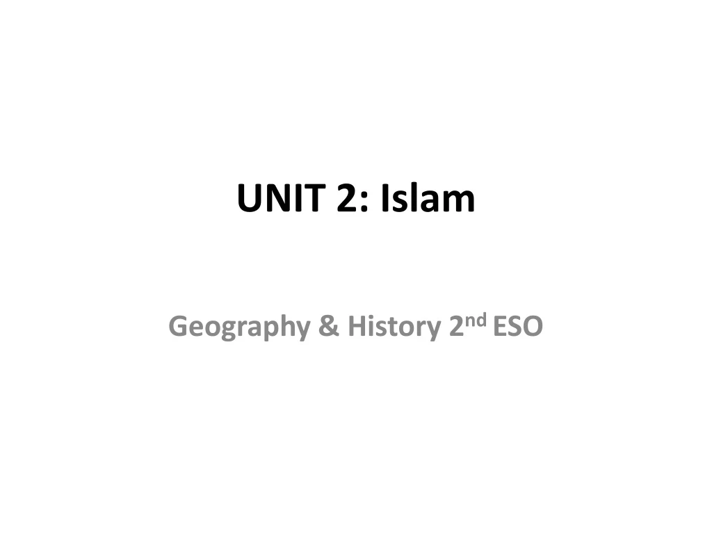 unit 2 islam