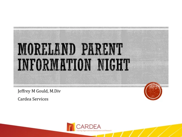 Moreland Parent Information Night