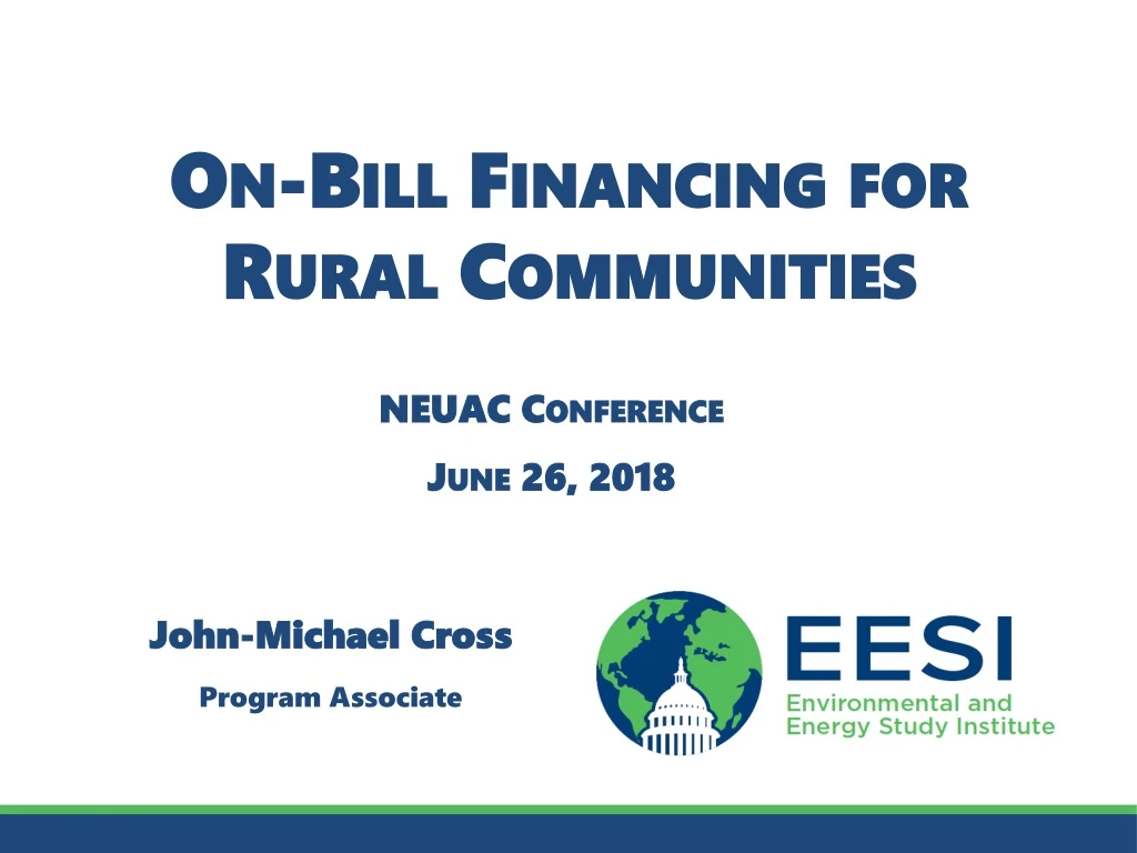 on bill financing for rural communities