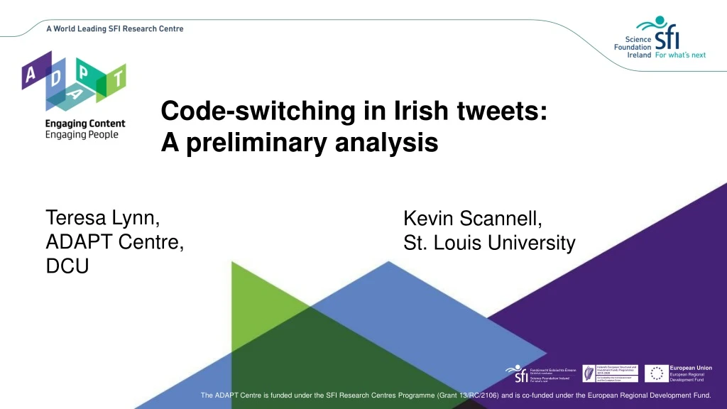 code switching in irish tweets a preliminary analysis