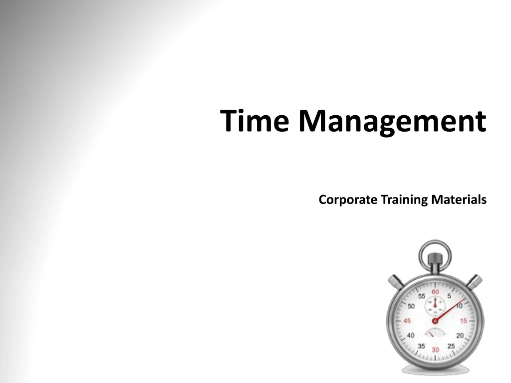 time management corporate training materials