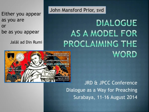 DIALOGUE AS A MODEL FOR PROCLAIMING THE WORD