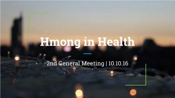 Hmong in Health