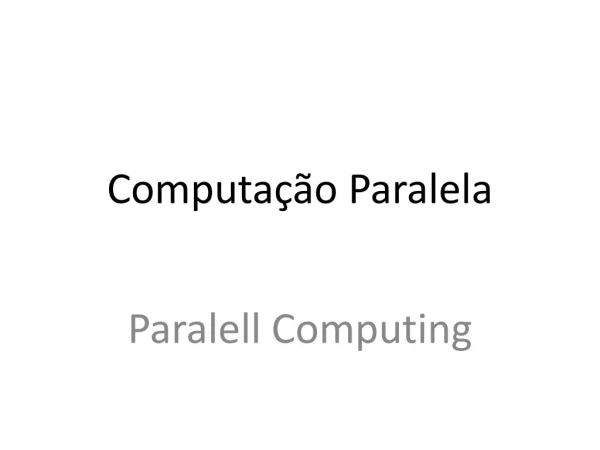 Computação Paralela