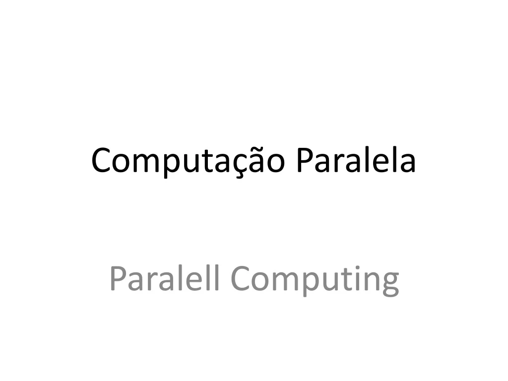 computa o paralela