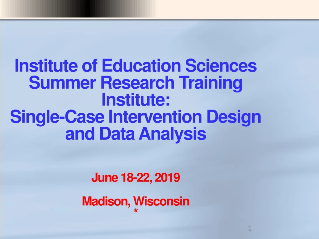 institute of education sciences summer research