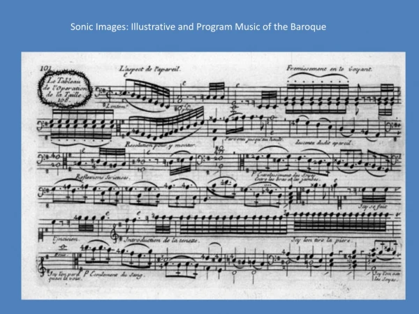 Sonic Images: Illustrative and Program Music of the Baroque