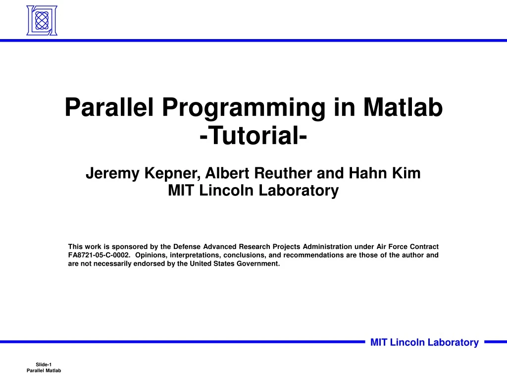 parallel programming in matlab tutorial