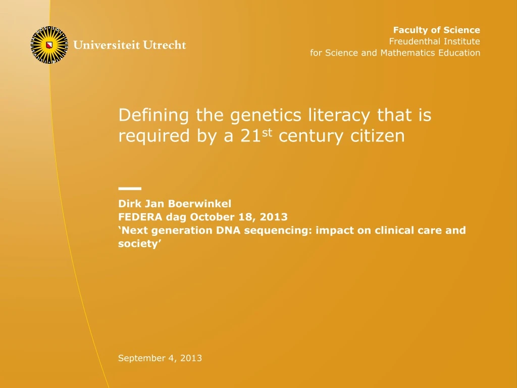 defining the genetics literacy that is required by a 21 st century citizen