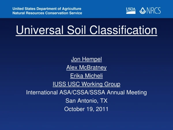 Universal Soil Classification