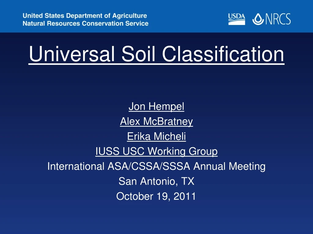 universal soil classification
