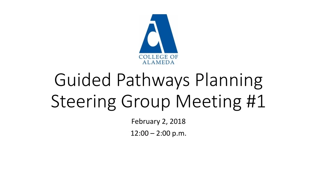 guided pathways planning steering group meeting 1