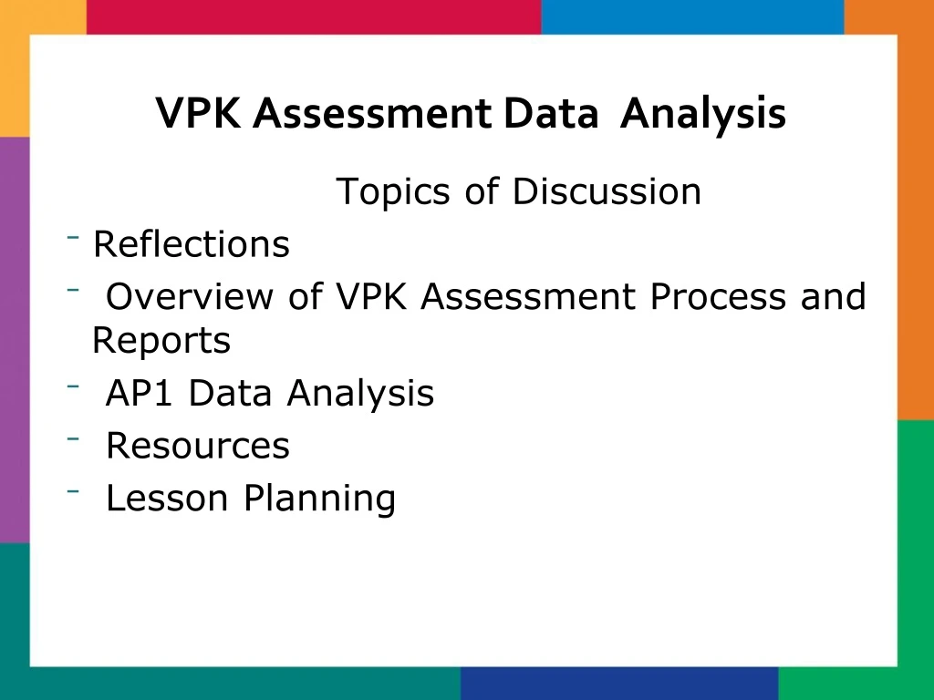 vpk assessment data analysis