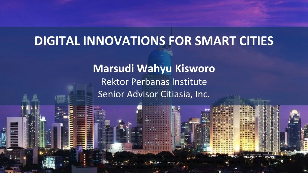 digital innovations for smart cities marsudi