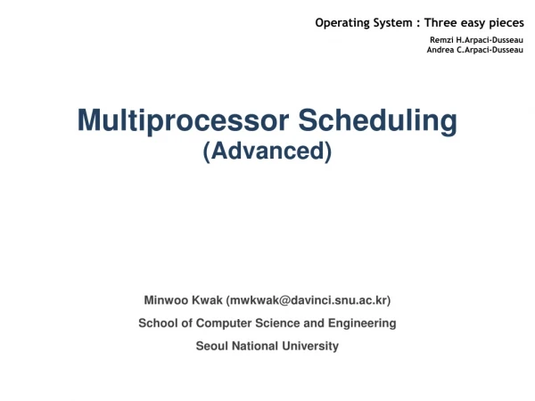 Multiprocessor Scheduling (Advanced)