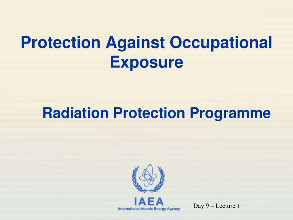 protection against occupational exposure