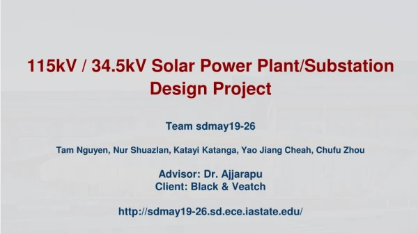 115kV / 34.5kV Solar Power Plant/Substation Design Project