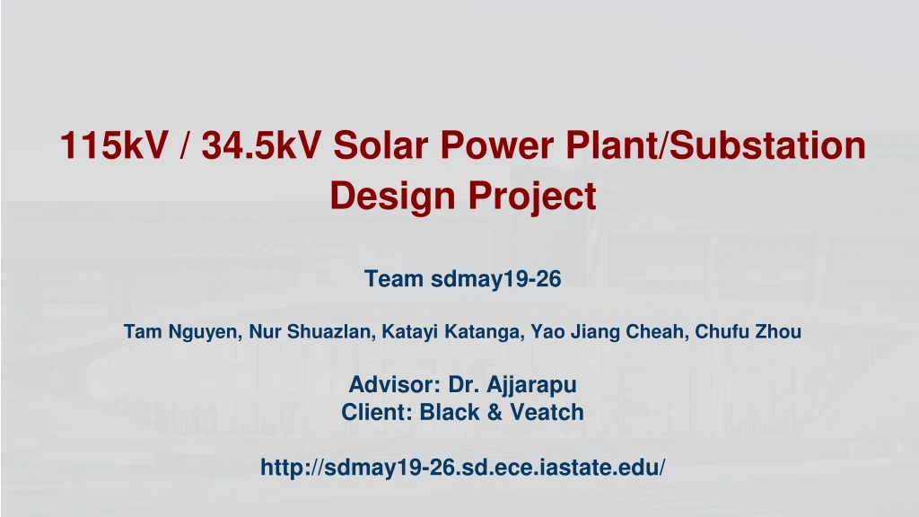 115kv 34 5kv solar power plant substation design project