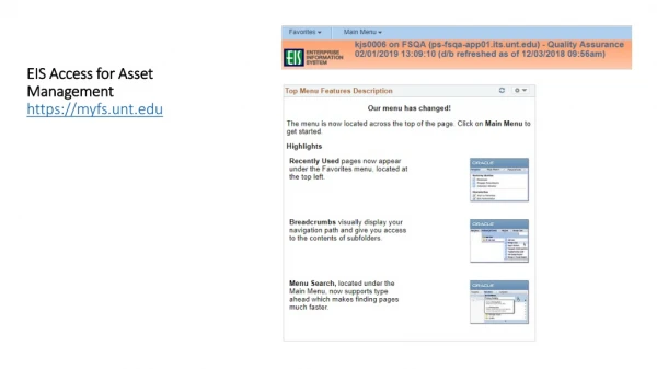 EIS Access for Asset Management https:// myfs.unt