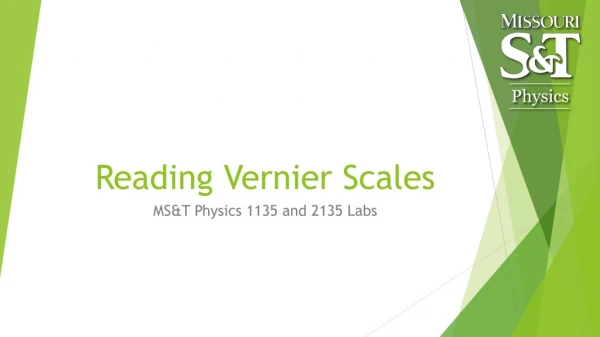 Reading Vernier Scales