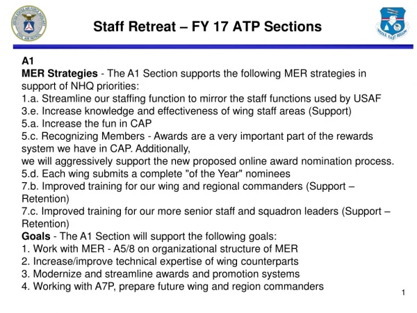 Staff Retreat – FY 17 ATP Sections