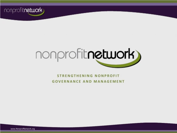 strengthening nonprofit governance and management