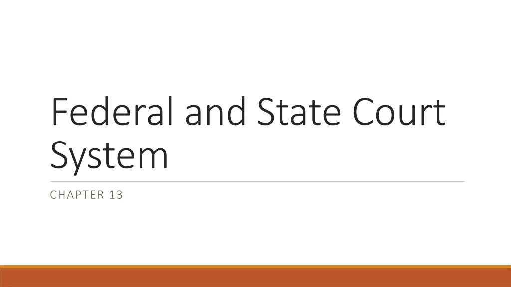 federal and state court system