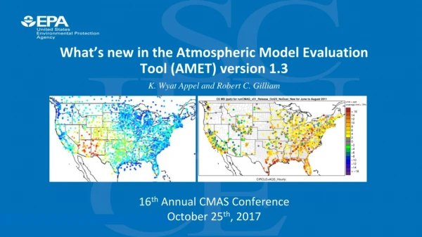 What’s new in the Atmospheric Model Evaluation Tool (AMET) version 1.3