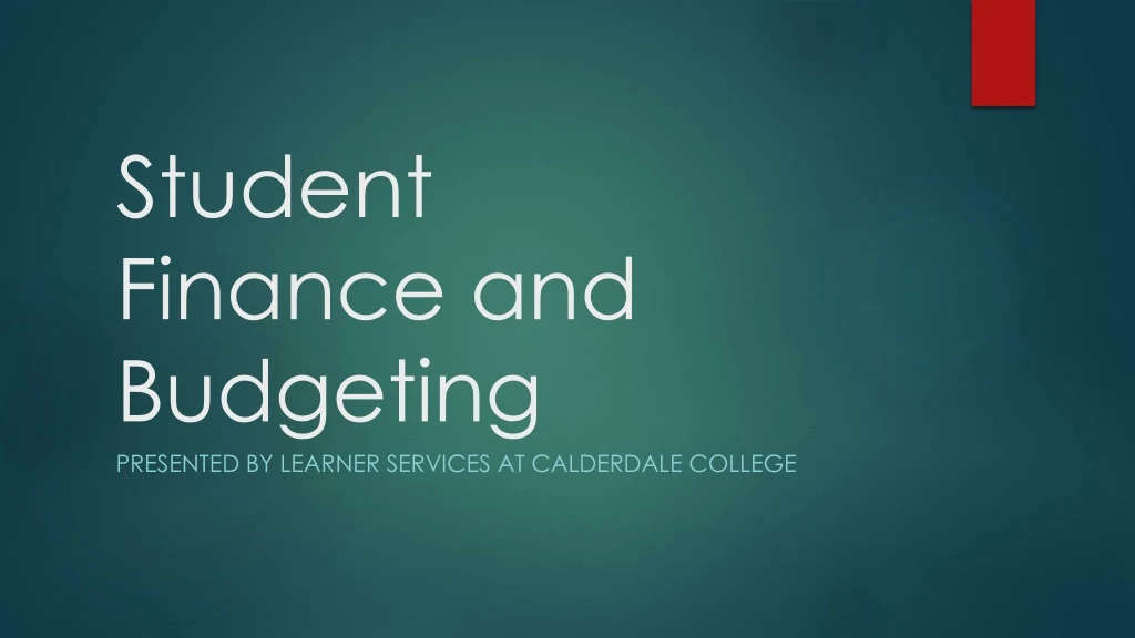 student finance and budgeting