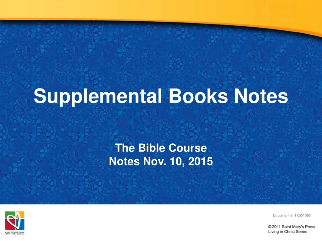 supplemental books notes