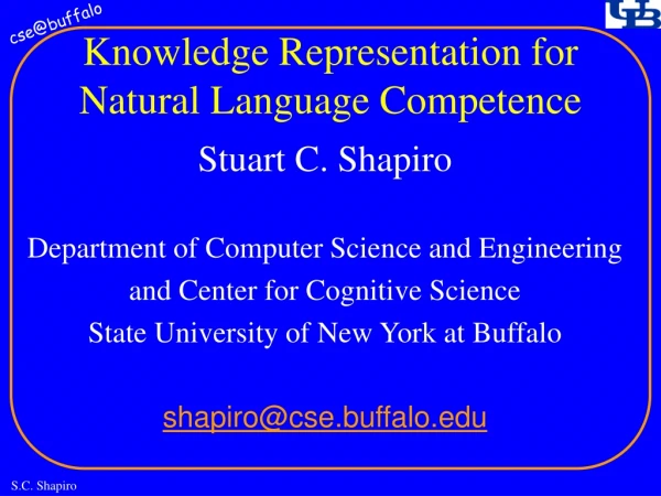 Knowledge Representation for Natural Language Competence