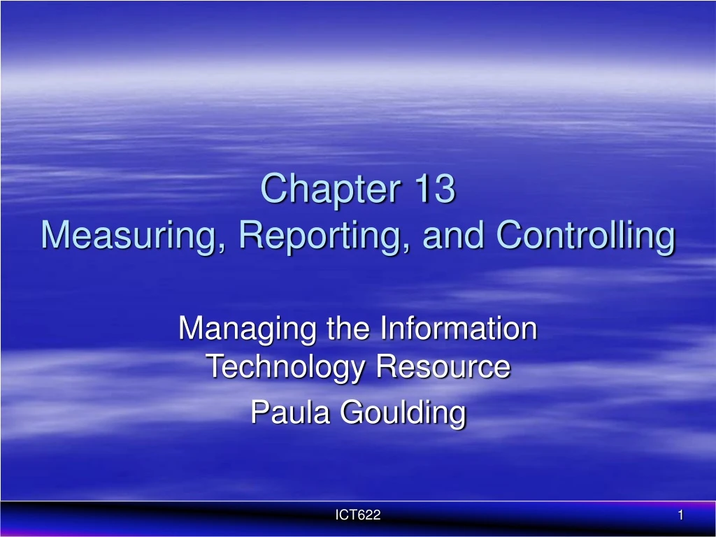 chapter 13 measuring reporting and controlling