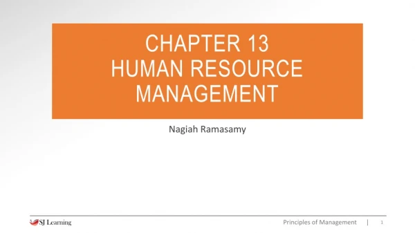CHAPTER 13 HUMAN RESOURCE MANAGEMENT