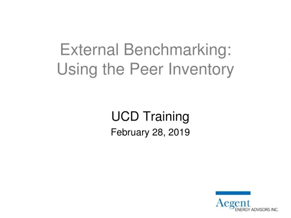 External Benchmarking: Using the Peer Inventory