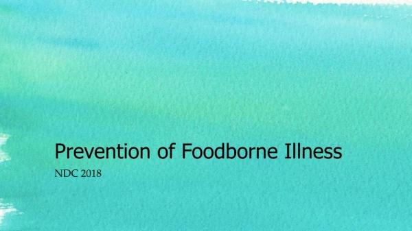 Prevention of Foodborne Illness