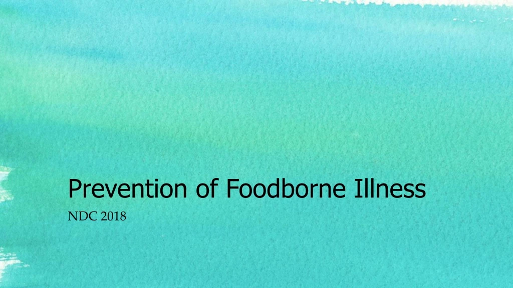 prevention of foodborne illness