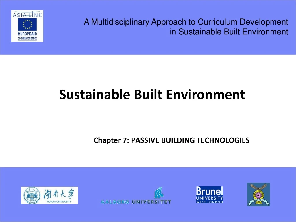 sustainable b uil t environment