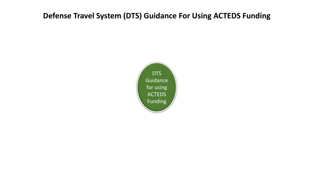 defense travel system dts guidance for using