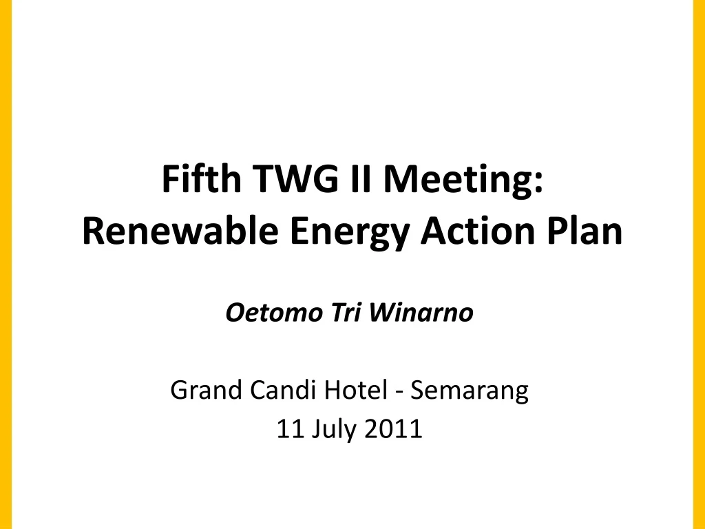 fifth twg ii meeting renewable energy action plan